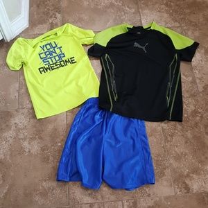 Boys size 8 two shirts one short